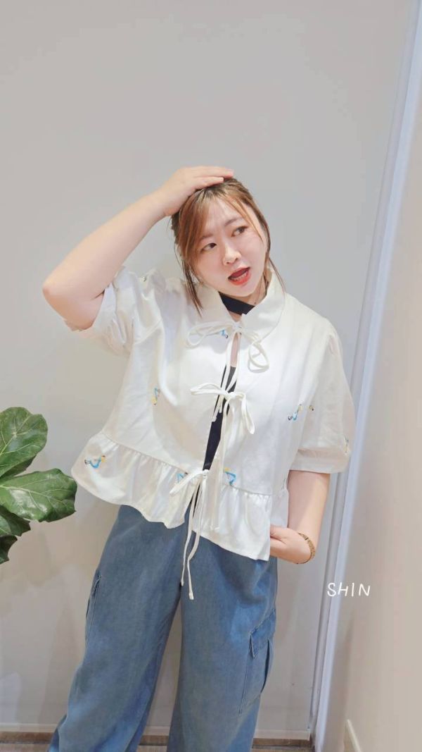 芭蕾女孩可愛圖綁帶外套 