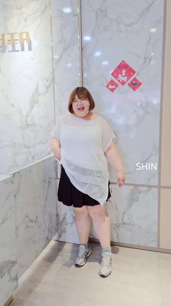 大領連袖洞洞真兩件上衣(黑/白/卡其) 