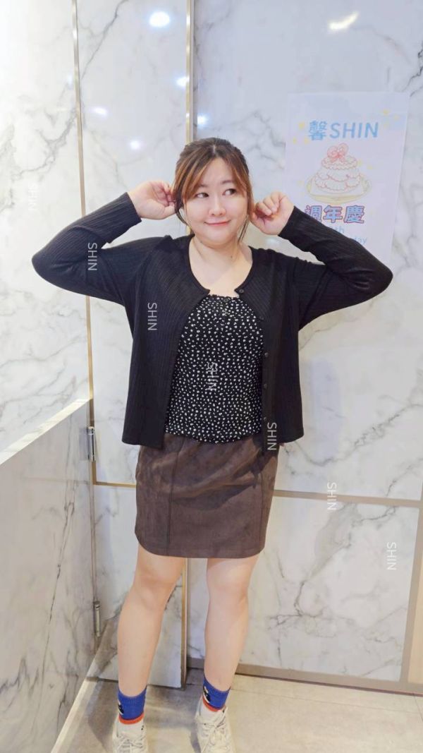 韓系碎花兩件套(黑/藍) 