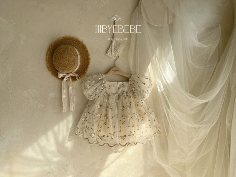 【Hibye Bebe】刺繡花朵蕾絲洋裝 正韓童裝,韓國製造,100%韓國製造