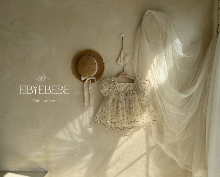 【Hibye Bebe】刺繡花朵蕾絲洋裝 正韓童裝,韓國製造,100%韓國製造