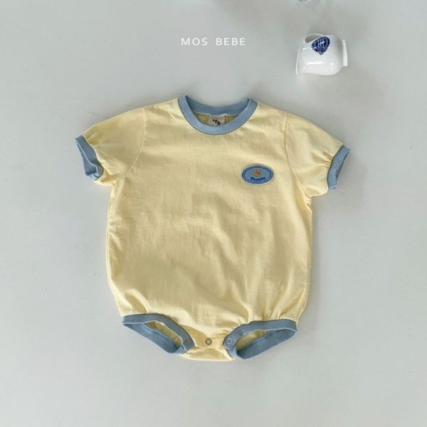 【MOS BEBE】刺繡小熊滾邊包屁衣 正韓童裝,韓國製造,100%韓國製造