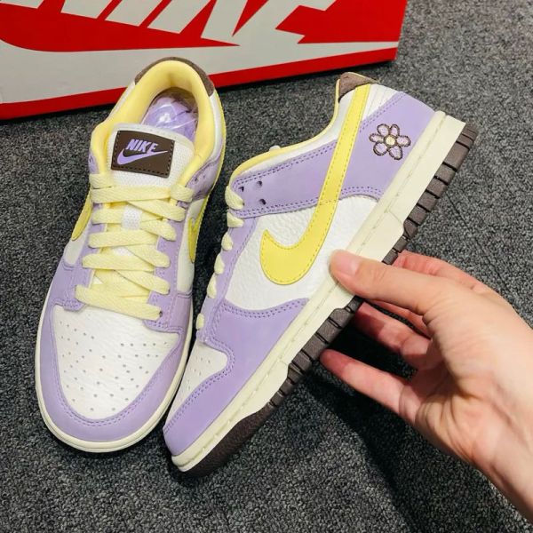 Nike Dunk Low Premium Lilac Bloom 檸檬黃紫 鵝黃 紫羅蘭 馬卡龍色 刺繡小花 低筒休閒鞋 女鞋 