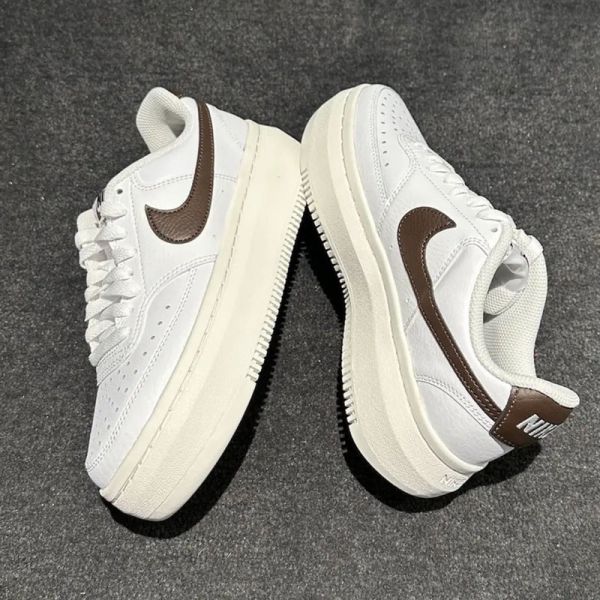 Nike Court Vision Alta LTR 拿鐵咖啡 白底 棕色 可可色 小AF1 厚底增高 