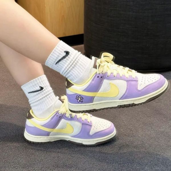 Nike Dunk Low Premium Lilac Bloom 檸檬黃紫 鵝黃 紫羅蘭 馬卡龍色 刺繡小花 低筒休閒鞋 女鞋 