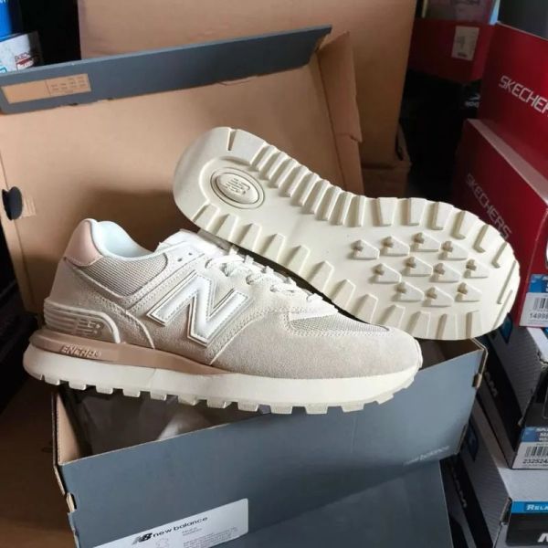 New Balance 574 Legacy Cream 杏仁奶油 米白橘 淺咖色 麂皮 復古休閒鞋 