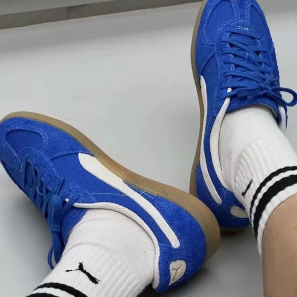 【預購】Puma Palermo Cobalt Glaze White 克萊因藍 焦糖底 Rosé同款 麂皮 外縫線 低筒 復古德訓鞋 39646307 