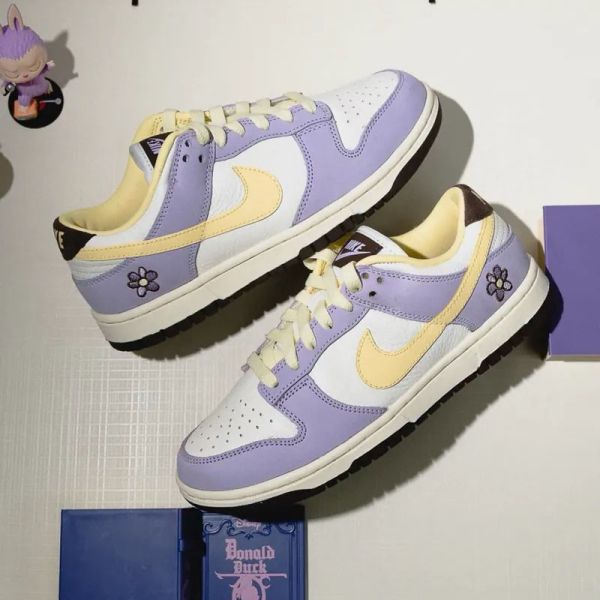 Nike Dunk Low Premium Lilac Bloom 檸檬黃紫 鵝黃 紫羅蘭 馬卡龍色 刺繡小花 低筒休閒鞋 女鞋 