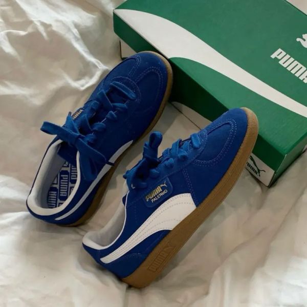 【預購】Puma Palermo Cobalt Glaze White 克萊因藍 焦糖底 Rosé同款 麂皮 外縫線 低筒 復古德訓鞋 39646307 