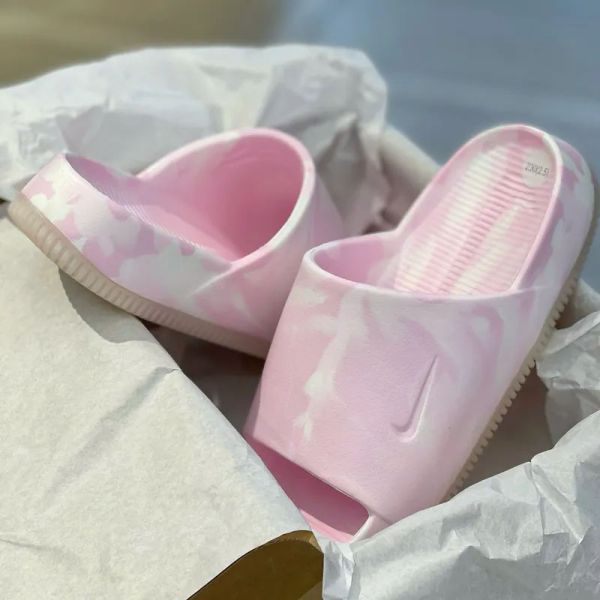 Nike Calm Slide Marble Pink Foam 大理石粉 防水拖鞋 暈染 淺粉色 一體式 防滑 厚底 涼鞋 