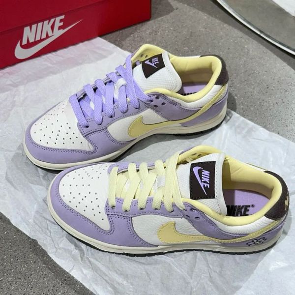 Nike Dunk Low Premium Lilac Bloom 檸檬黃紫 鵝黃 紫羅蘭 馬卡龍色 刺繡小花 低筒休閒鞋 女鞋 