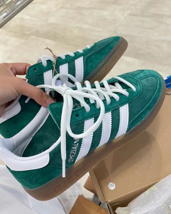 Adidas Handball Spezial Collegiate Green Gum 復古白綠 麂皮 焦糖底 低筒 德訓鞋 板鞋 