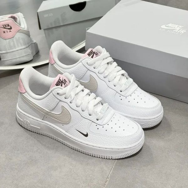 Nike Air Force 1 Low Tumbled Pink 櫻花奶油 小勾 荔枝皮 燕麥 咖啡 粉白 AF1 低筒休閒鞋 