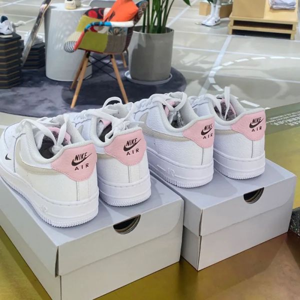 Nike Air Force 1 Low Tumbled Pink 櫻花奶油 小勾 荔枝皮 燕麥 咖啡 粉白 AF1 低筒休閒鞋 