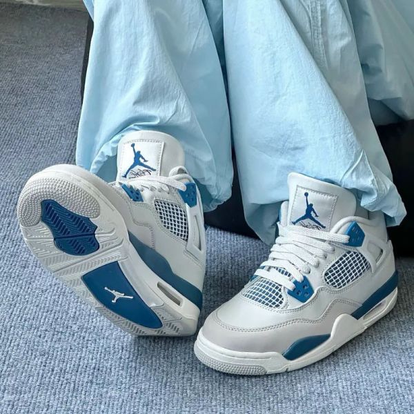 Nike Air Jordan 4 Retro Industrial Blue 軍隊藍 白藍灰 經典復刻 AJ4 2024年版 