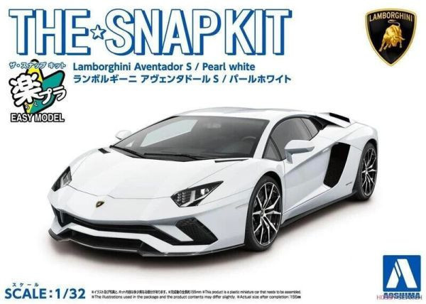 【倉庫現貨】1/32 Snap Kit 12-A 藍寶堅尼Aventador S 珍珠白 1/32 Snap Kit 12-A 藍寶堅尼Aventador S 珍珠白