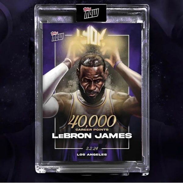 【預購】                ＜快速出貨＋限量絕版＞Topps Lebron James 四萬分紀念卡 含原廠一觸式硬卡磚 