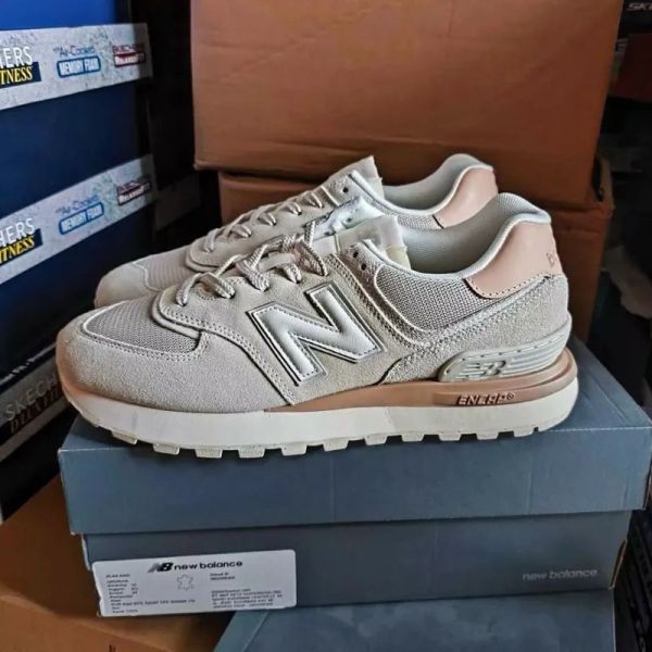 New Balance 574 Legacy Cream 杏仁奶油 米白橘 淺咖色 麂皮 復古休閒鞋 