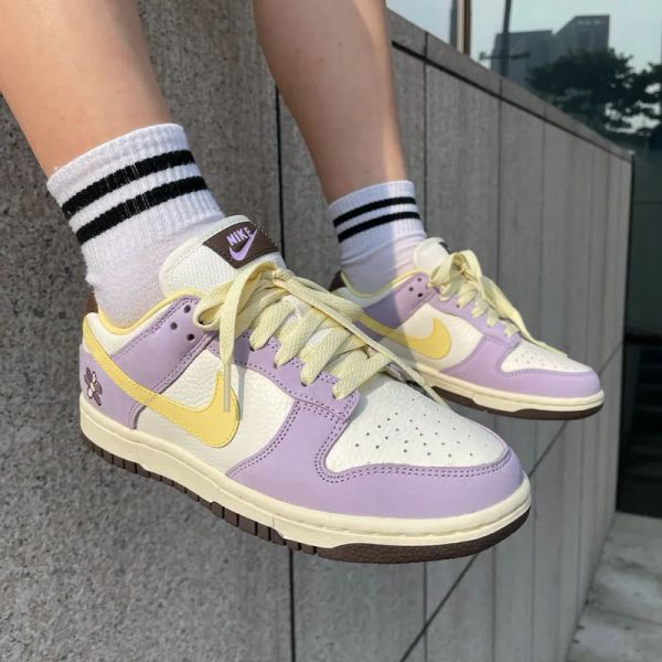 Nike Dunk Low Premium Lilac Bloom 檸檬黃紫 鵝黃 紫羅蘭 馬卡龍色 刺繡小花 低筒休閒鞋 女鞋 