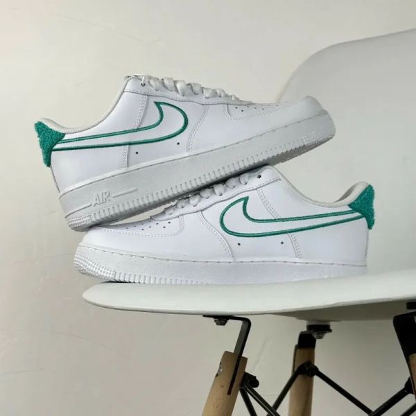 Nike Air Force 1 LV8 Resort And Sport 湖水綠 白底 刺繡 麂皮 低筒休閒鞋 大童 女鞋 