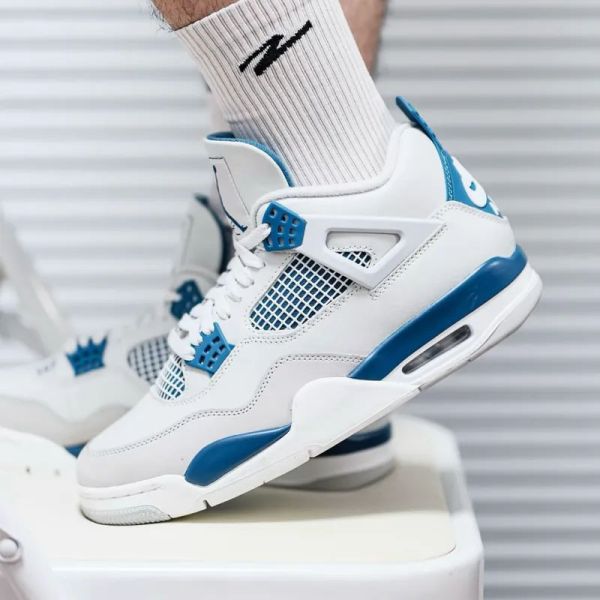 Nike Air Jordan 4 Retro Industrial Blue 軍隊藍 白藍灰 經典復刻 AJ4 2024年版 