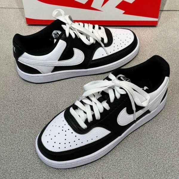 Nike Court Vision Low Next Nature 黑白 熊貓 簡約百搭 皮革 低筒休閒鞋 