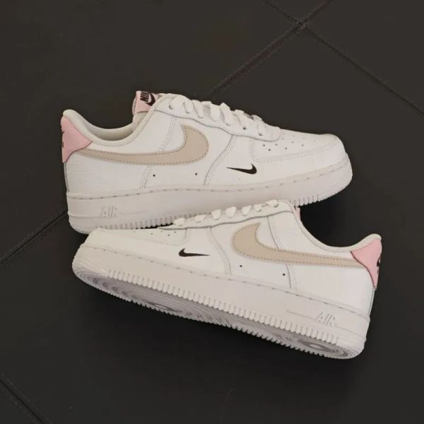 Nike Air Force 1 Low Tumbled Pink 櫻花奶油 小勾 荔枝皮 燕麥 咖啡 粉白 AF1 低筒休閒鞋 