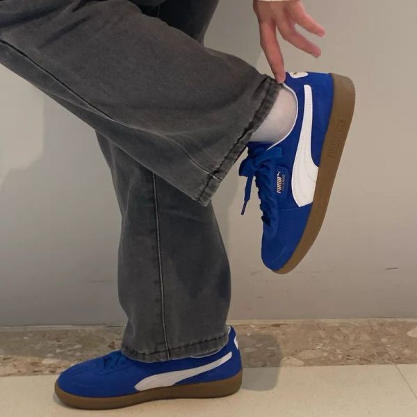 【預購】Puma Palermo Cobalt Glaze White 克萊因藍 焦糖底 Rosé同款 麂皮 外縫線 低筒 復古德訓鞋 39646307 