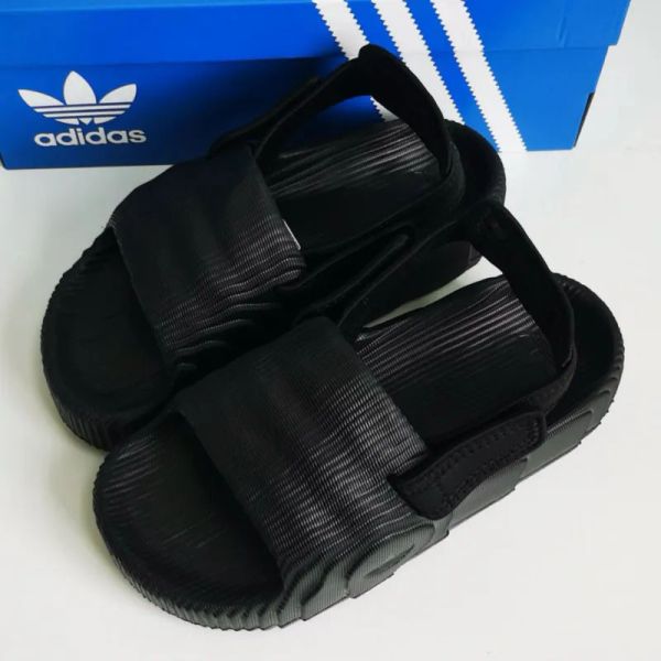 Adidas Adilette 22 XLG 全黑 黑色 半拖鞋 魔鬼沾 厚底 增高 水波紋 地形圖 涼鞋 拖鞋 