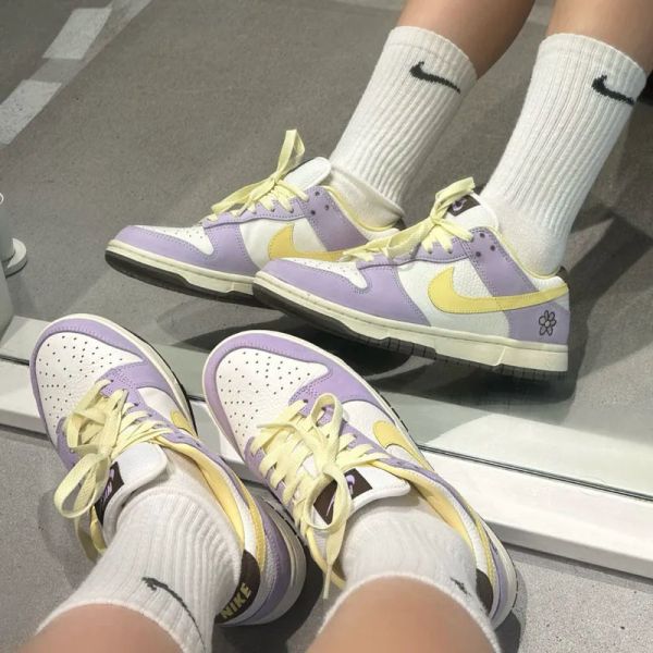 Nike Dunk Low Premium Lilac Bloom 檸檬黃紫 鵝黃 紫羅蘭 馬卡龍色 刺繡小花 低筒休閒鞋 女鞋 