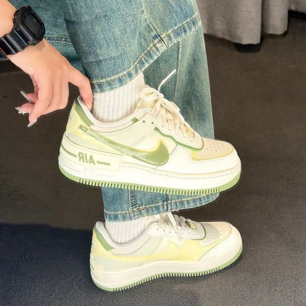 Nike Air Force 1 Shadow Sail & Oil Green 抹茶起司 黃綠 象牙黃 米黃 解構 休閒鞋 