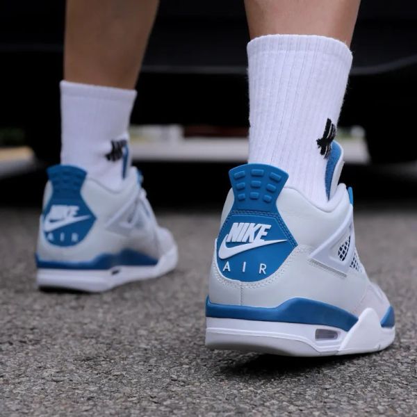 Nike Air Jordan 4 Retro Industrial Blue 軍隊藍 白藍灰 經典復刻 AJ4 2024年版 