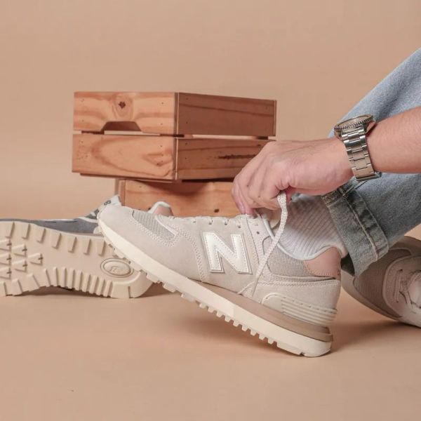 New Balance 574 Legacy Cream 杏仁奶油 米白橘 淺咖色 麂皮 復古休閒鞋 