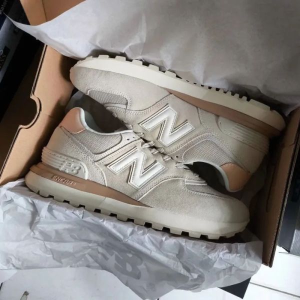 New Balance 574 Legacy Cream 杏仁奶油 米白橘 淺咖色 麂皮 復古休閒鞋 