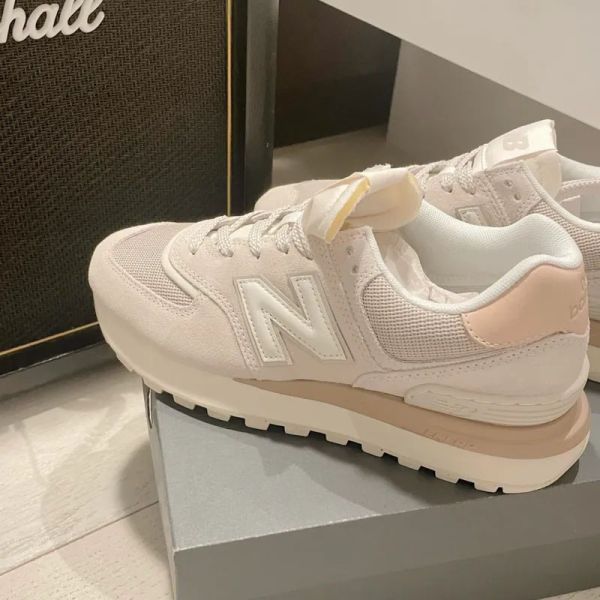 New Balance 574 Legacy Cream 杏仁奶油 米白橘 淺咖色 麂皮 復古休閒鞋 