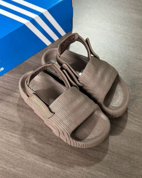 Adidas Adilette 22 XLG 可可棕 咖啡色 半拖鞋 魔鬼沾 厚底 增高 水波紋 地形圖 涼鞋 拖鞋 