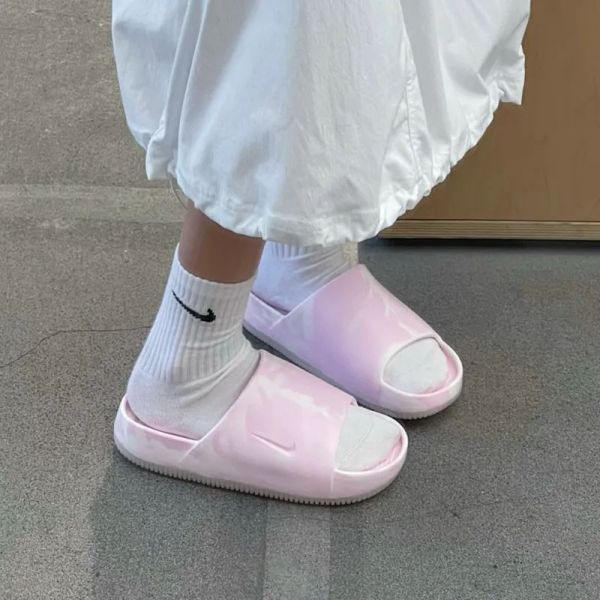 Nike Calm Slide Marble Pink Foam 大理石粉 防水拖鞋 暈染 淺粉色 一體式 防滑 厚底 涼鞋 