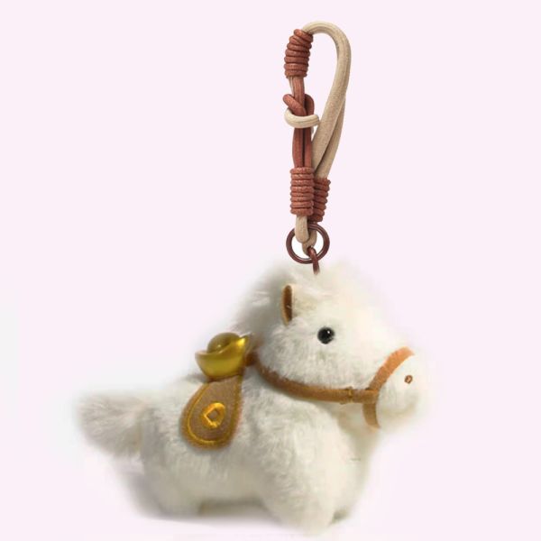 【馬上有錢】元寶小馬掛飾毛絨公仔+手繩 