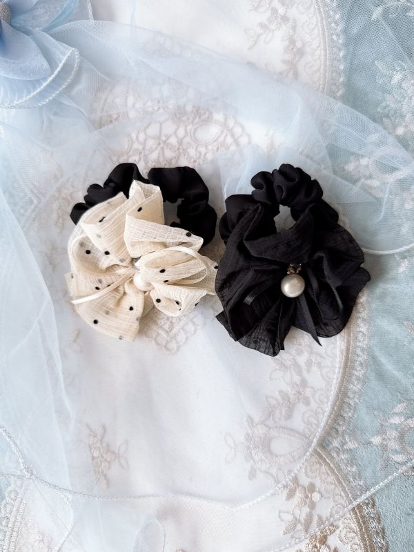 雪紡蝴蝶結簡約髮束 