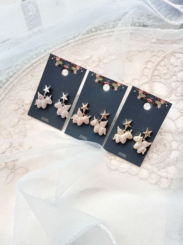 閃耀星獨角獸鋯石耳環 