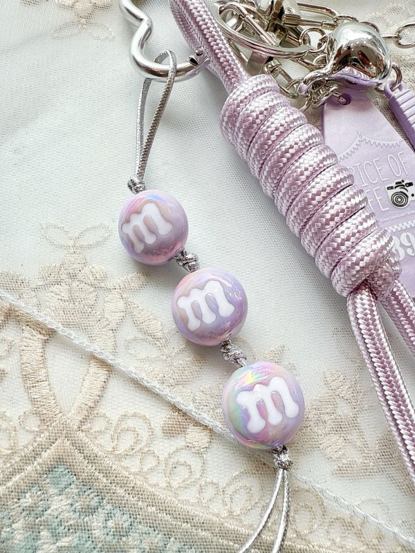 網球主題可愛花朵紫色系多層次掛飾/吊飾 