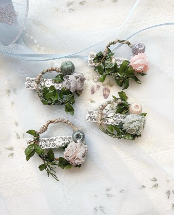 手工森林系雪紡花朵髮夾 