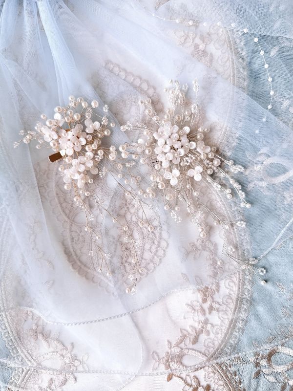 新娘頭飾樹酯散花髮夾 