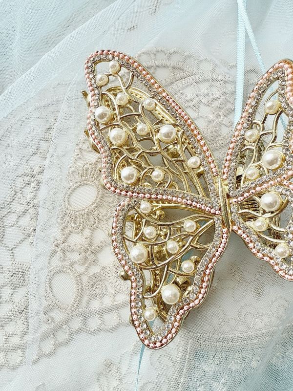 珍珠精緻華麗款金屬抓夾 