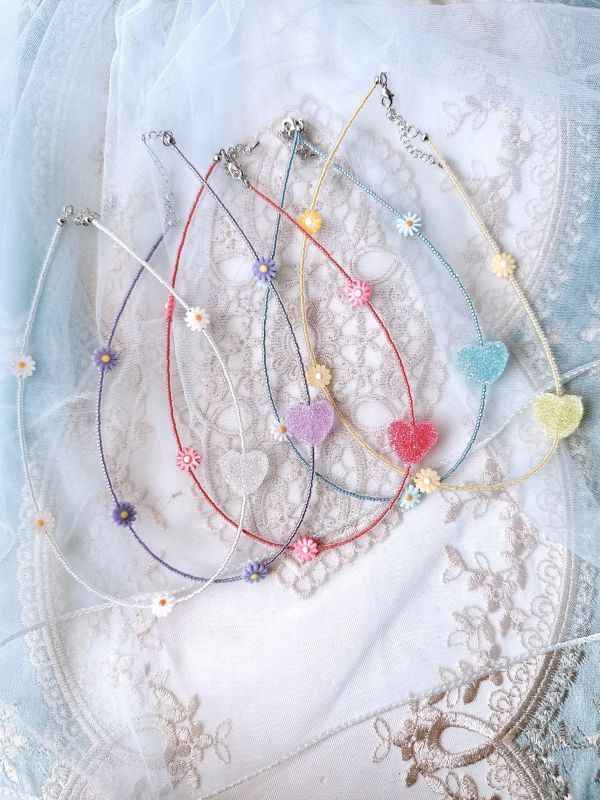 可愛糖果糖霜愛心小花短鏈 