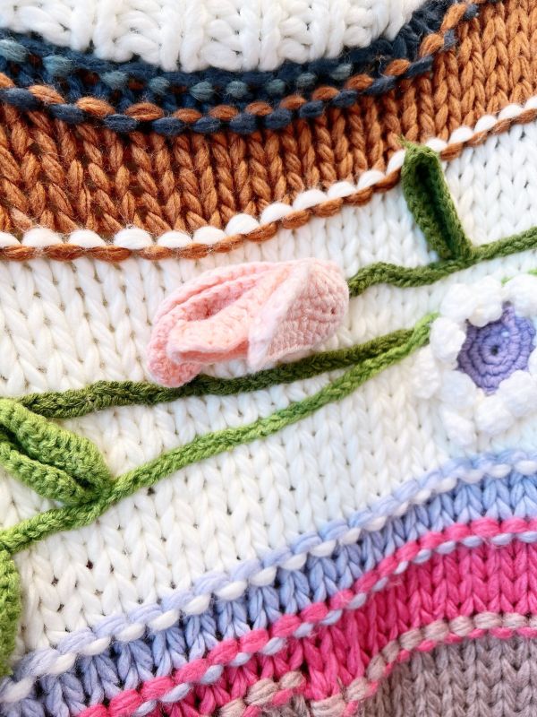 千織生花立體針織上衣 