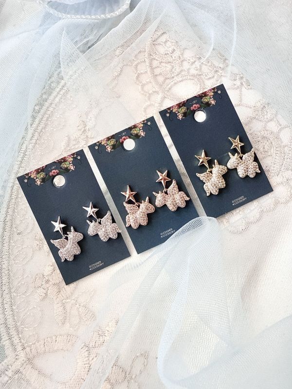 閃耀星獨角獸鋯石耳環 