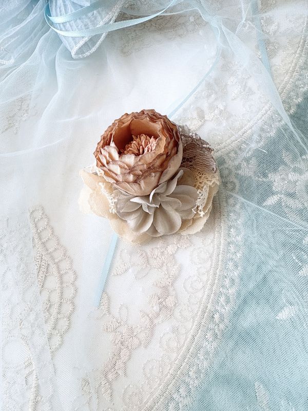 淡雅和熙手工立體花髮夾/別針 