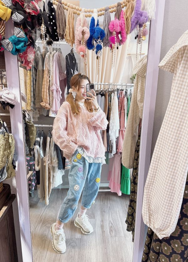 蕾絲雙層蝴蝶結水晶垂墜氣質感銀針大耳環 