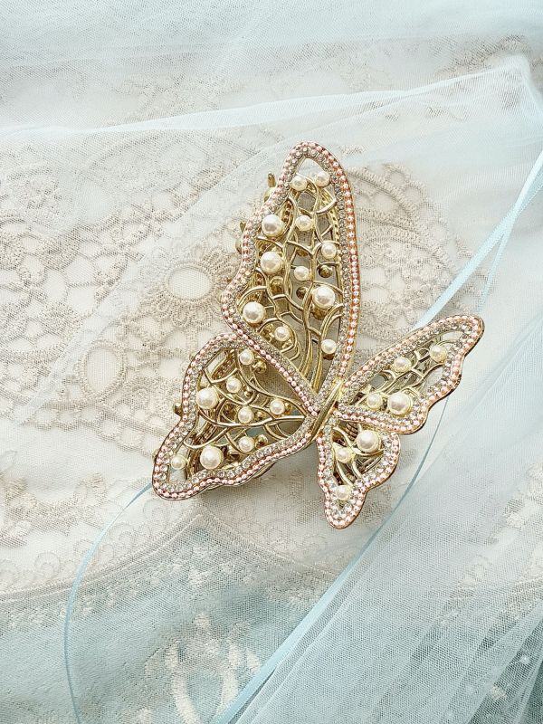 珍珠精緻華麗款金屬抓夾 